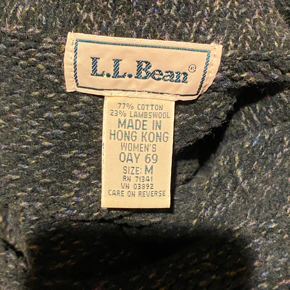 L.L. Bean Button Up Sweater Jacket Size Medium - Picture 6 of 7